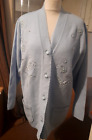 Ladies Vintage Blue  Paramour Collection Wool Cardigan Excellent Size XL New