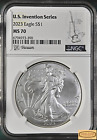 2023 Silver Eagle $1 U.S. Invention Series NGC MS70 Vacuum Label -#B36466