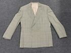 Luciano Barbera ~ Wool Linen Silk Plaid Double Breasted Coat Jacket ~ 54 EU