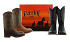 Ferrini Maverick Cowboy Boots, Men's Genuine Leather Square Toe, Western Stitch