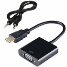 1080P HDMI Male To VGA Female Video Cable Converter With 3.5mm Audio Adapter