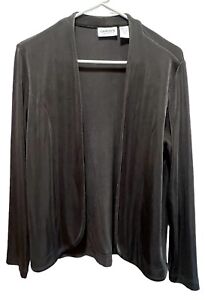 Chico's Travelers Cardigan Open Front Size 1 Black Acetate  Long Sleeve