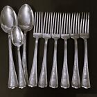 9 pcs 1847 Rogers Bros Silverplate Forks Serving spoons Teaspoon Louvain