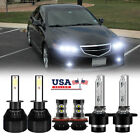 For Acura TSX 2004 2005 2006 2007 2008 LED HID Headlights Hi/Low +Fog Light Kit