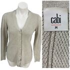 Cabi Sweater Womens Medium Button Up Knit Tan Gray Career Work Casual Office