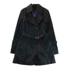 BurberryBlackLabel NovaCheck Black Trench Coat with Liner Size38/M(US:S) 013095d