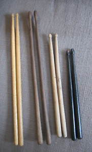 Lot 4 pairs ANTIQUE 1800'S /TURN OF THE CENTURY Carved WOODEN DRUM STICKS