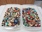 LOT OF ASSORTED LOOSE BEADS 4 JEWELRY MAKING GLASS STONE ACRYLIC METAL  12 LBS