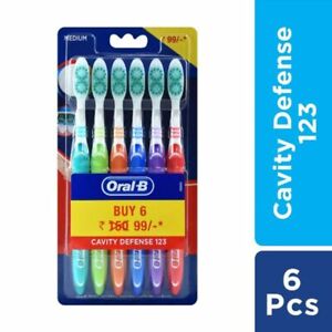Oral-B Oralb All Rounder Cavity Defense Toothbrush 6 Pack Medium Bristles Brush