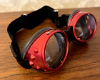 Aviator Motorcycle Goggles Red Biker Model Black Leather By Léon Jeantet France