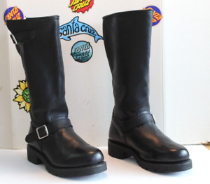 ad tec Men's Black Engineer Boots Plain Soft Toe Leather 13