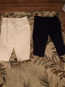 FASHION BUG womens size 30/32W 4X pant belt NAVY And Tan. Lot Of 2