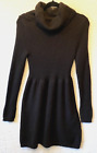 VINCE Brown Soft Knit Wool Blend Empire Waist Cowl Neck Sweater Dress M