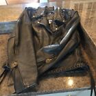 Men’s vintage black leather motorcycle jacket Size 44 Made In USA