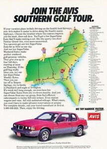 1985 Pontiac Grand Am Avis Rental Original Advertisement Print Art Car Ad J870