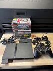 Sony PlayStation 2 PS2 Slim Black Console with Cables Tested Working 12 Games