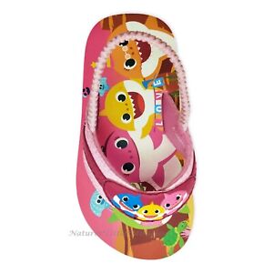 Baby Shark Sandals Shoe Toddler Girl Flip Flop Slide Size 5 6 7 8 9 10 11 12 NEW