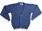 Vintage American Weekend Sweater Mens Small Blue Knit Cardigan Textured Dadcore