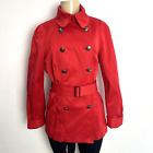 Kenneth Cole New York Jacket Trench Coat Red  Size M Double Breasted
