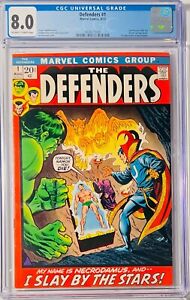 1972 Defenders 1 CGC 8.0 1st app Necrodamus. Doctor Strange,Sub-Mariner,Hulk