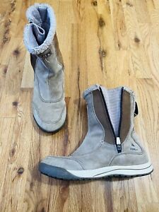 LL Bean Women Size 9 Boots Gray Suede Tek 2.5 Shoes Mid