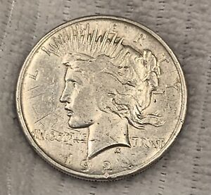 1921 Toned PEACE SILVER DOLLAR HIGH RELIEF Circulated Key Date Coin Has Issue