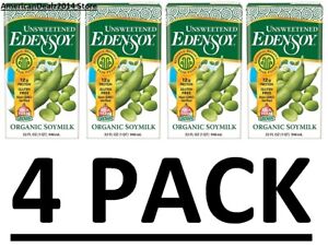 4 PACK - EdenSoy Unsweetened , 32 fl oz, Organic Soymilk, Non-GMO, Vegan