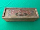 Vintage Early Times Whiskey Since 1860 Wood Box Wooden 12x4x4 Crate w/ Slide Lid