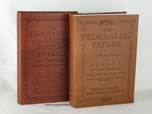 THE FEDERALIST PAPERS & US CONSTITUTION Set of 2 Faux Leather Deluxe Edition NEW