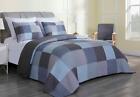 Chezmoi Collection Axel Plaid Checkered Cotton Patchwork Quilt Bedspread Set