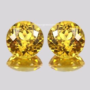 Loose Gemstone Natural Yellow Sapphire Excellent Cut 18 Ct Certified 1 Pair P511
