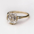 3Ct Asscher Cut Lab-Created Diamond Engagement Wedding 14k Gold Finish Ring