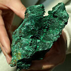 447G  Natural green Malachite crystal fiber cluster rough mineral sample