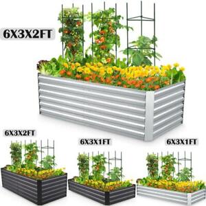 Quictent Outdoor Metal Raised Garden Bed Flower Vegetable Elevated Planter Box