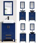 24'' Bathroom Vanity Cabinet 2 Drawers with Vessel Sink Mirror Free Standing