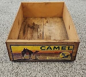 Vintage Blue Anchor Camel Mountain Wooden Fruit Box Crate California 17.5”x12”