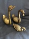 New ListingVintage Set Of 3 Solid Brass Swans Birds Figurines Home Decoration Made In Korea