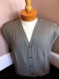 New NWT Pringle Merino Wool Mens M-XL Olive/Grey Cardigan Sweater Vest