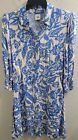 Cabi Athena Button Dress #6149 Women's Sz Small Tropical Floral Print 3/4 Sleeve