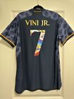 Vini Jr #7 Mens LARGE Adidas Real Madrid Away Limited Edition Authentic Jersey