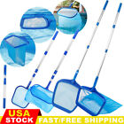Flat/Deep Leaf Net Swimming Pool Skimmer Net Rake Cleaning Mesh Bag with Pole