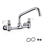 8 Inch Commercial Kitchen Wall Mount Faucet 2 Handle for Restaurant Laundry Room