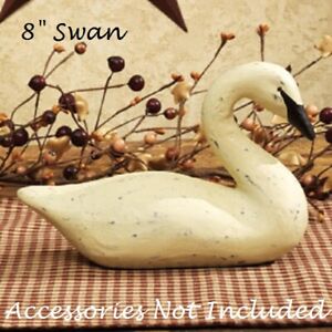 NEW SWAN Small Aged Look Goose Bent Neck Folk Art Country Cottage Farmhouse 8