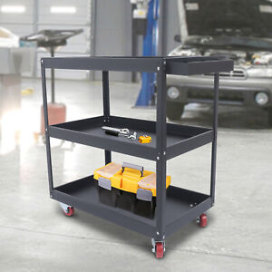 3-Tier Rolling Utility Tool Cart Service Organizer Storage Trolley Heavy Duty