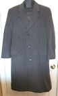 Vintage Bloomingdales Men 42R Charcoal Gray 100% Cashmere Overcoat Button Front