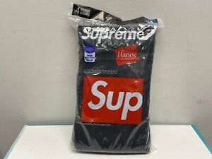 Supreme x Hanes Boxer Briefs Black Size (L) 4 Pack - NEW