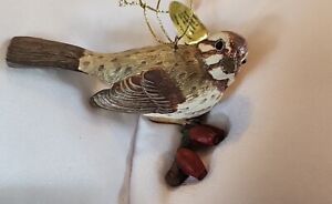 Danbury Mint hand painted songbird Christmas Ornament - Song Sparrow
