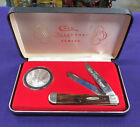 Vintage 1990/ 89' Case Silver Dollar Trapper Knife & Coin Set w/ Case - RARE