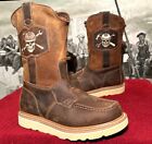Carolina® Men's 10 Inch Flatiron Ranch Cowboy Wellington Brown Work Boots CA7044