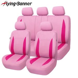 Universal Car Seat Covers Protectors Rear Split Pink Polyester Car Accessories